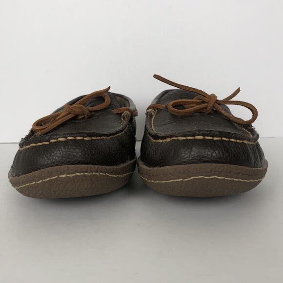 L.L. BEAN Handsewn Flannel-Lined Slippers Moccasin Men's Sz 10 Brown #71341 Nice - Picture 4 of 9